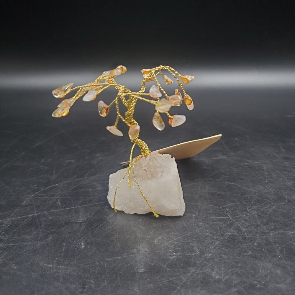 Vintage Iceland Kærleikstré Gemstone Love Tree Quartz Crystal Base